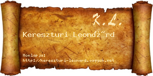 Kereszturi Leonárd névjegykártya