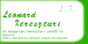 leonard kereszturi business card